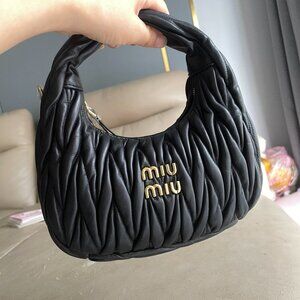 Miu Miu Black Quilted Shoulder Bag
